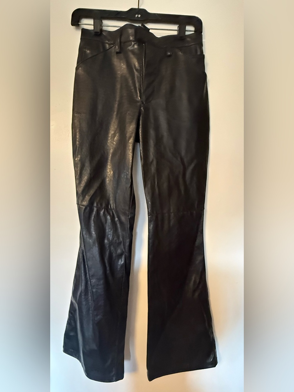 Vintage Xhilaration Black Faux Leather Flared Kids Pants